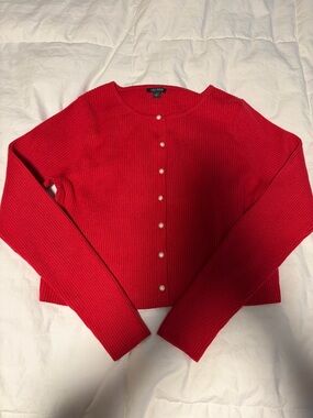 Wild Fable Ribbed Knit Red Cardigan